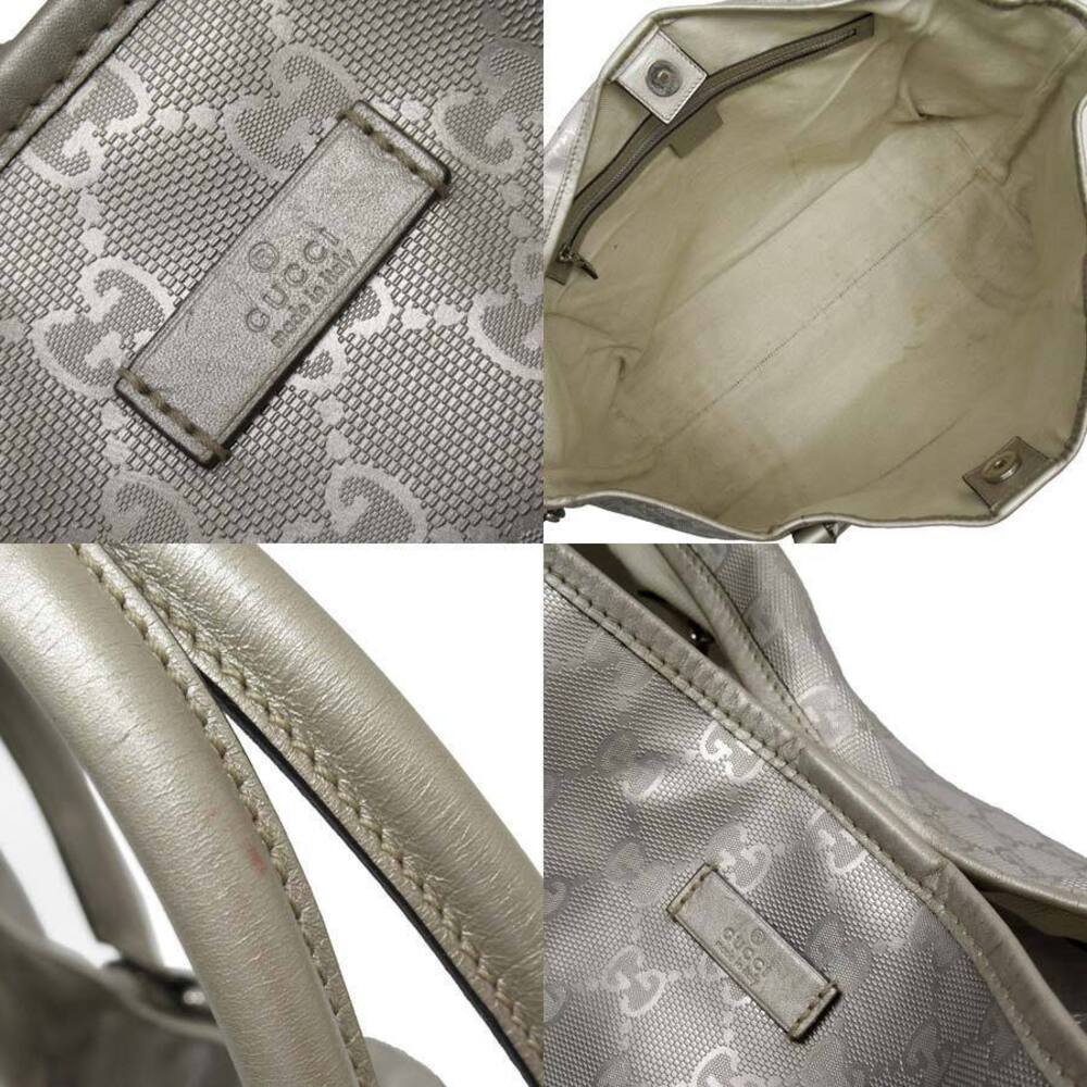 Gucci Shoulder GG Imprime Champagne Tote Gold Bag Leather - Picture 3 of 3